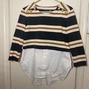Veronica Beard Bertie Stripe‎ Cotton top XS